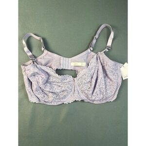 Auden Lace Unlined Balconette Bra Coquette Romantic‎ Lavender Lace 44DDD